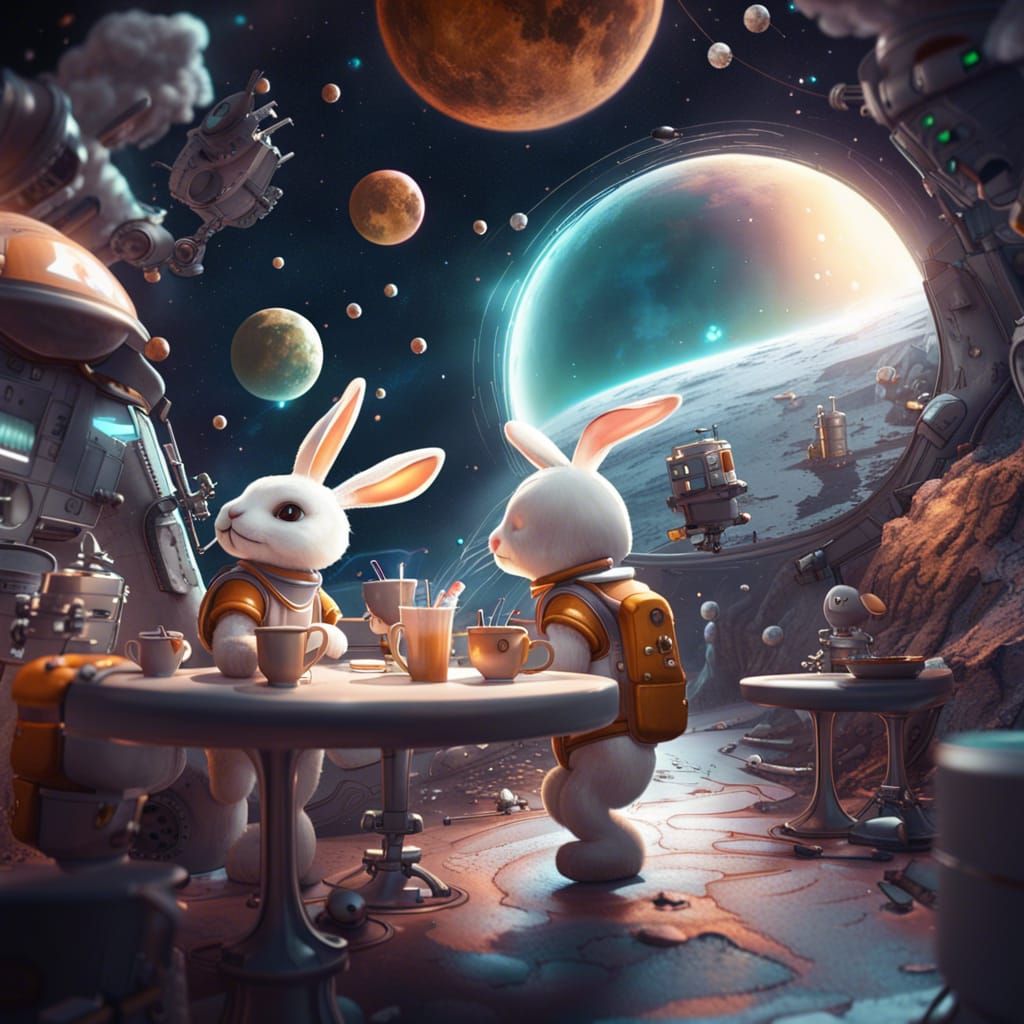 A cafe on the moon   by @ella