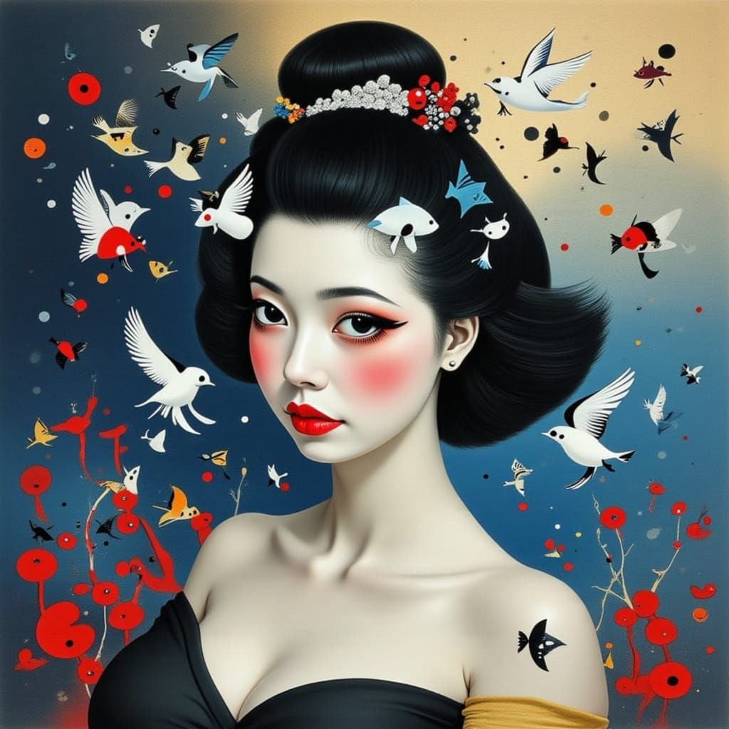 <lora:AQUA MIRO:1.0> Geisha