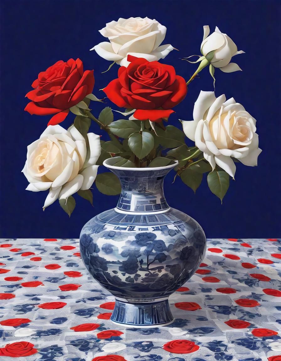 Roses, pop art (Dreamshaper XL Alpha)