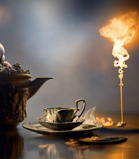 Ethereal Bunny in Teacup: Stop-Motion Fine Art