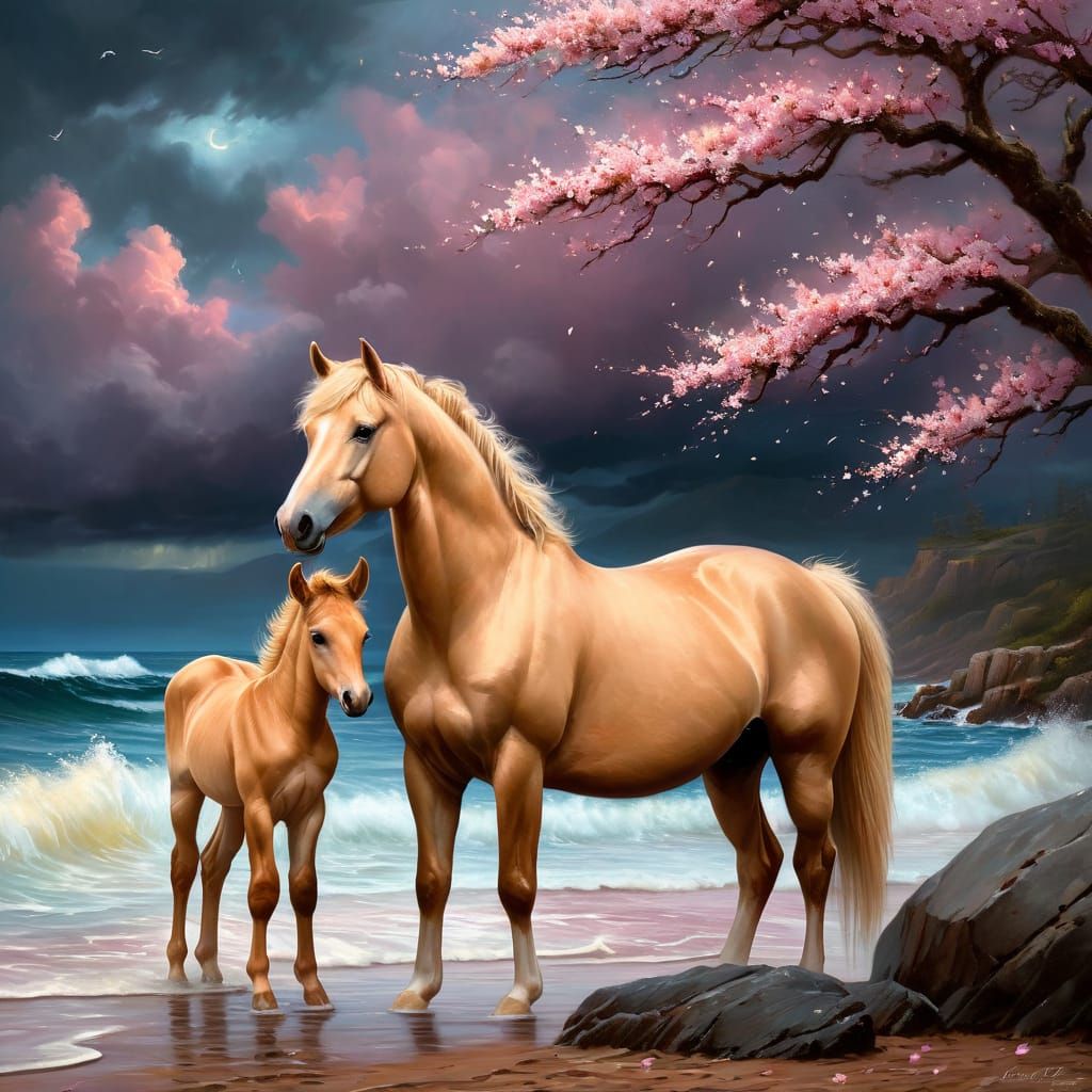 Palomino and her foals #2