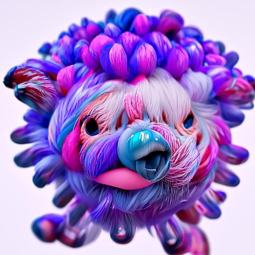 pompom creature 8K 3D hyperrealism trending on Artstation