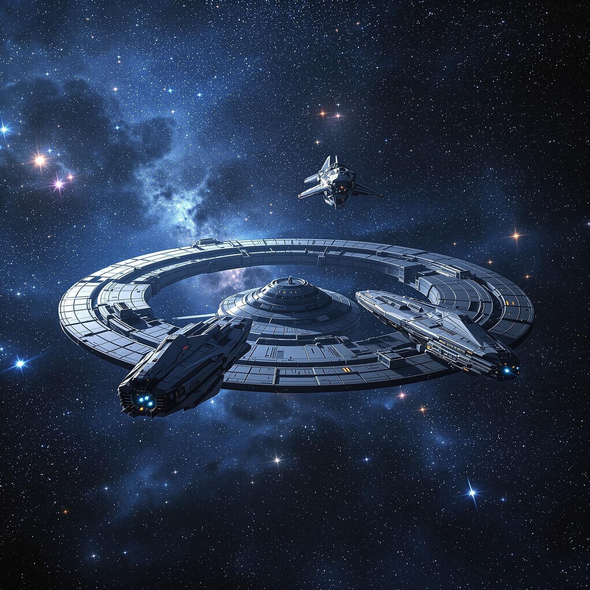 Two spaceships docking