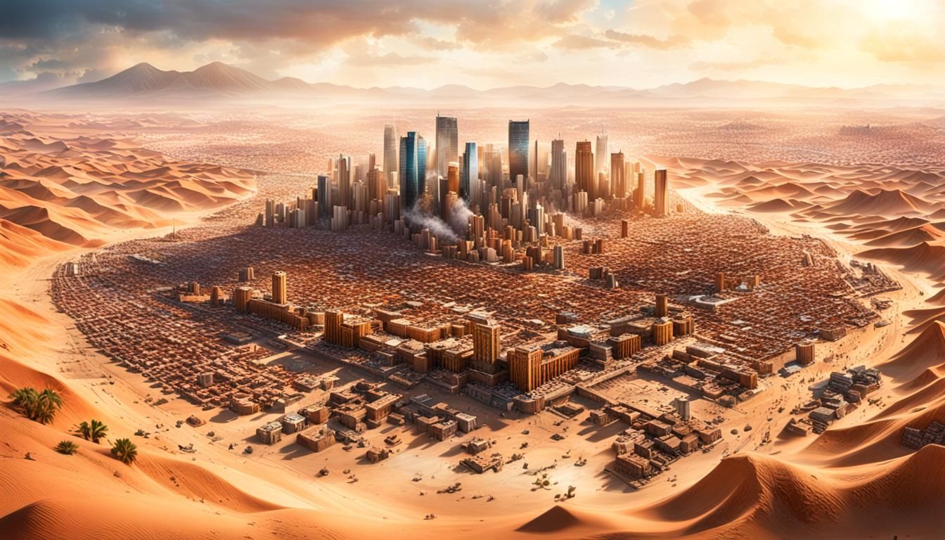 city consumed by the SAHARA desert... - AI Generated Artwork ...