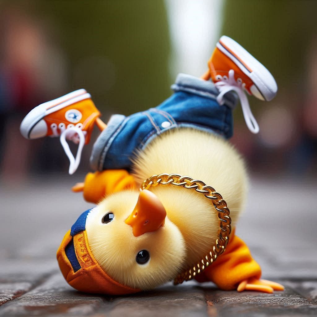 Breakdancing duckling