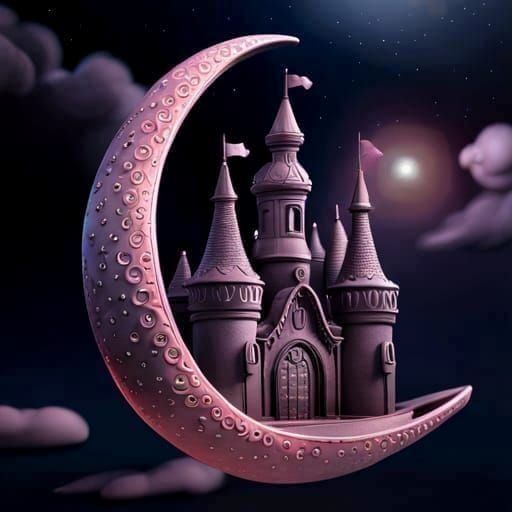 Floating Crescent Moon Castle   by @David Myers