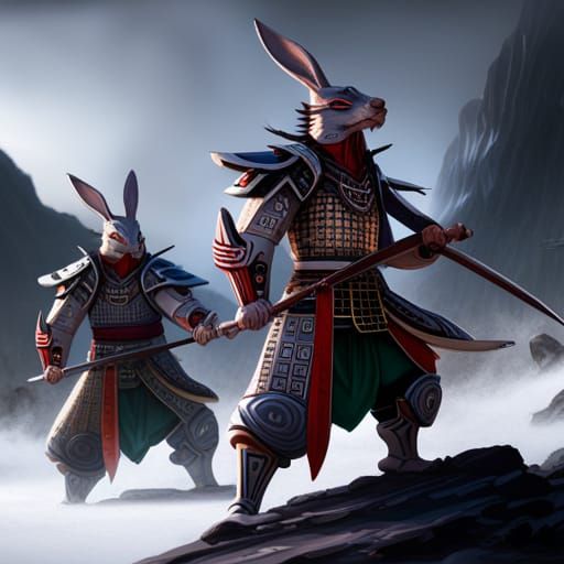 Samurai rabbits - AI Generated Artwork - NightCafe Creator