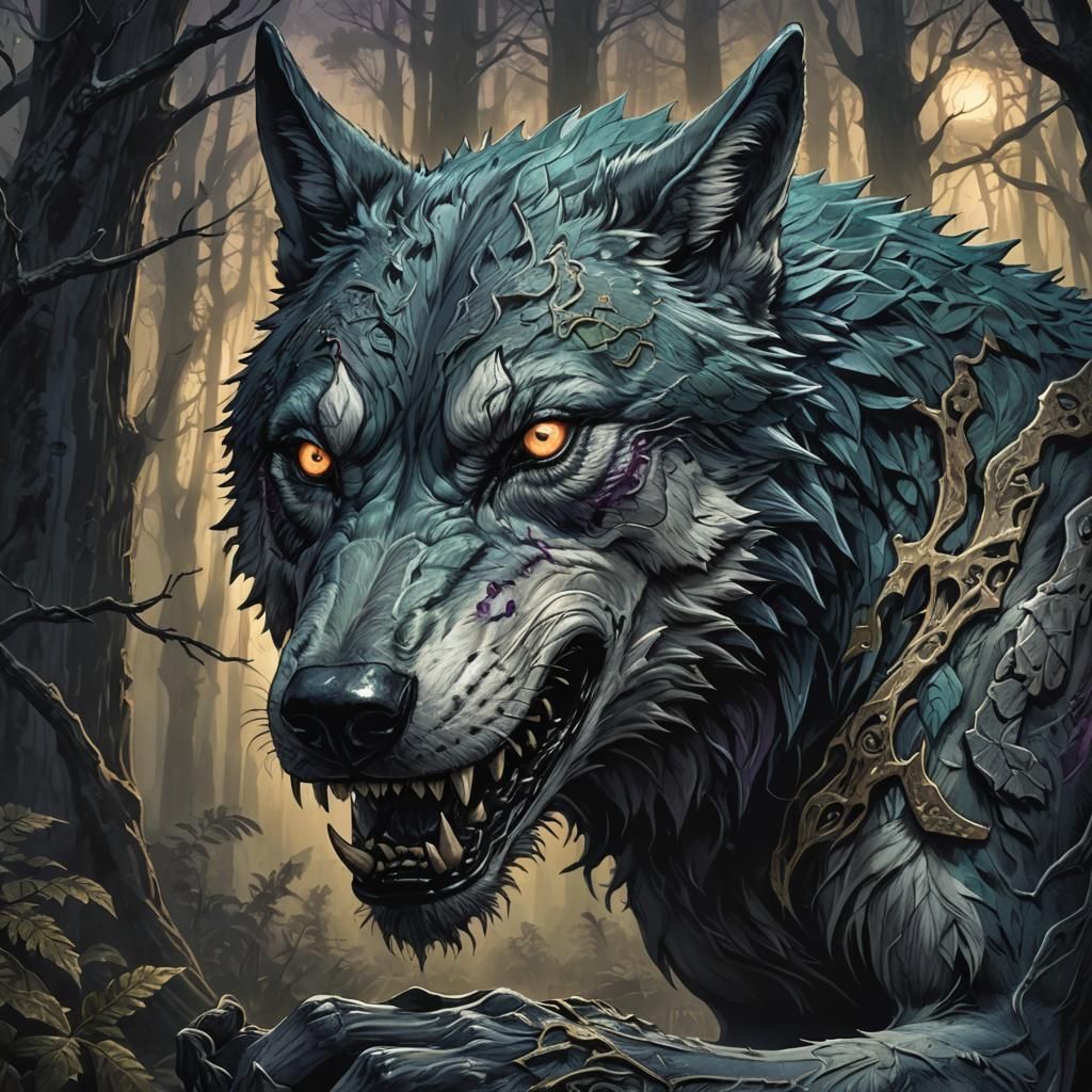 Zombie wolf - AI Generated Artwork - NightCafe Creator