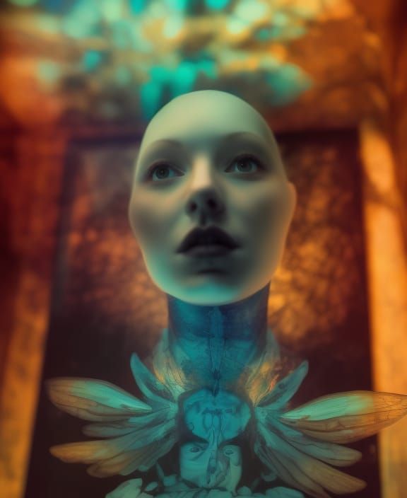 Amber Venetian Glass: Hyperrealistic National Geographic Pho...