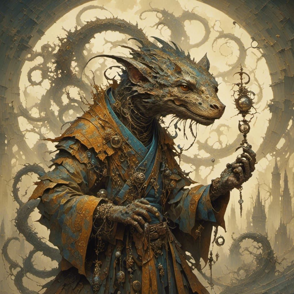 lizard monk - AI Generated Artwork - NightCafe Creator