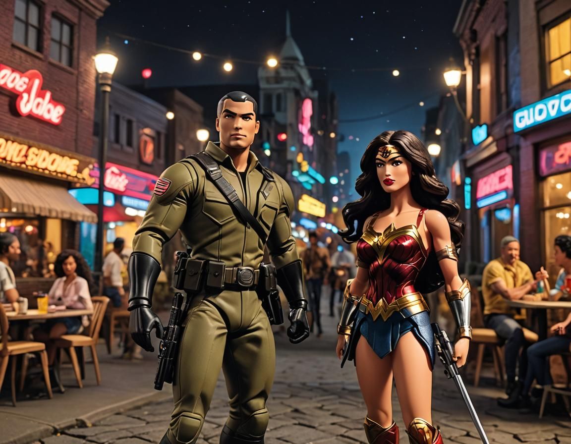 Date-night for G.I. Joe and Wonder Woman  by @Clive
