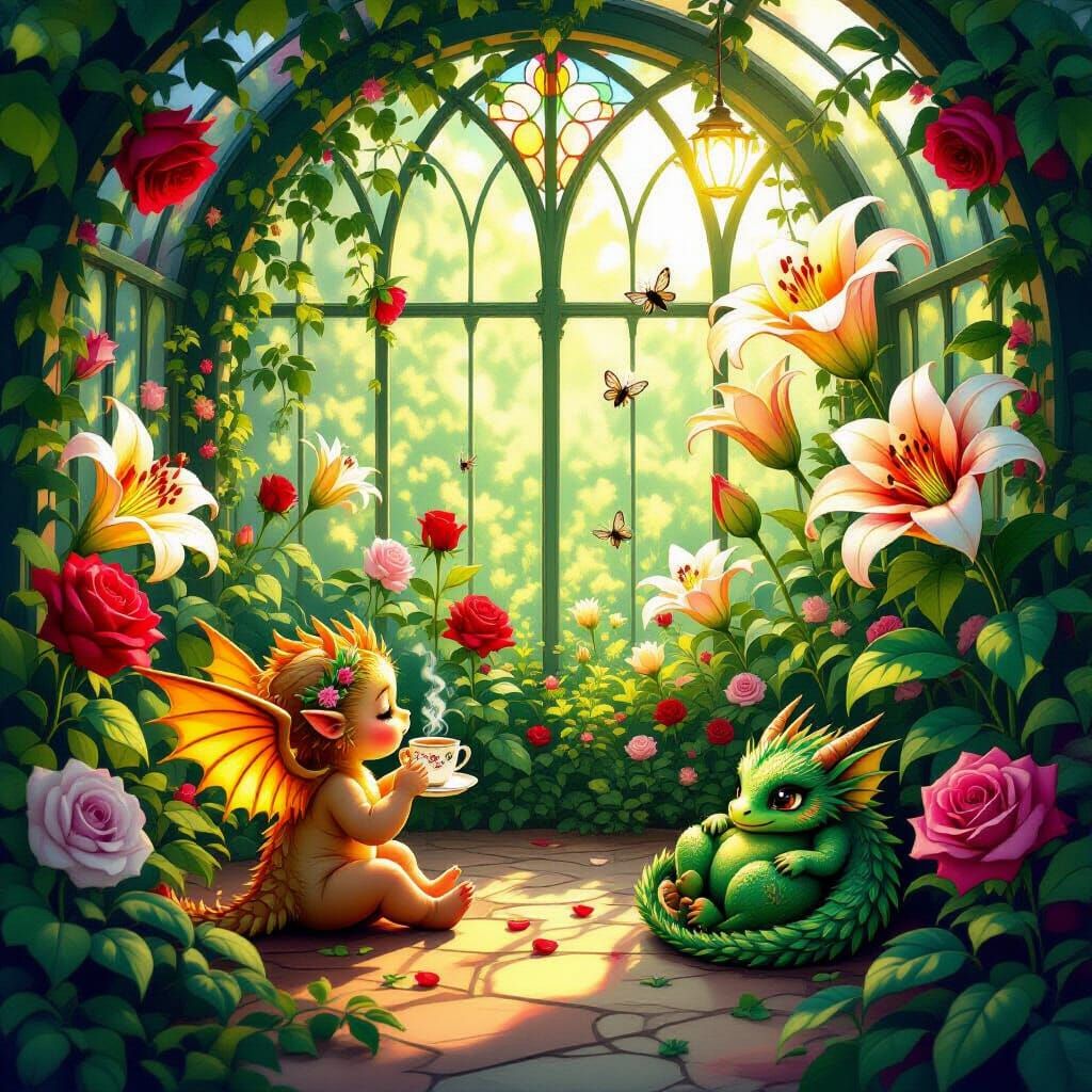 A whimsical enchanted greenhouse   by @Steal