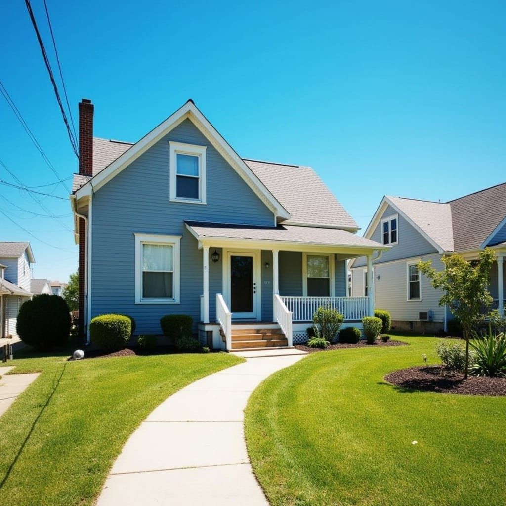 "House where ny dad grew up -original"

<lora:Gothic Housewife:1.0> <lora:photo RPPC postcard:1.0> A daytime, medium shot captures a charming, two-story house, painted in a serene,...