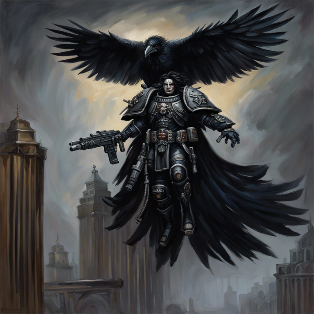 Primarch Corvus Corax of the Raven Guard improved - AI Generated ...