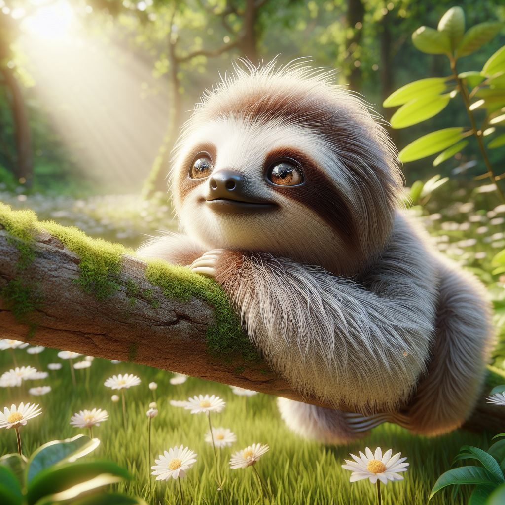 The Sloth,The sleeper of the Amazon,on a big branch