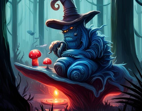 Absolem, the blue caterpillar
