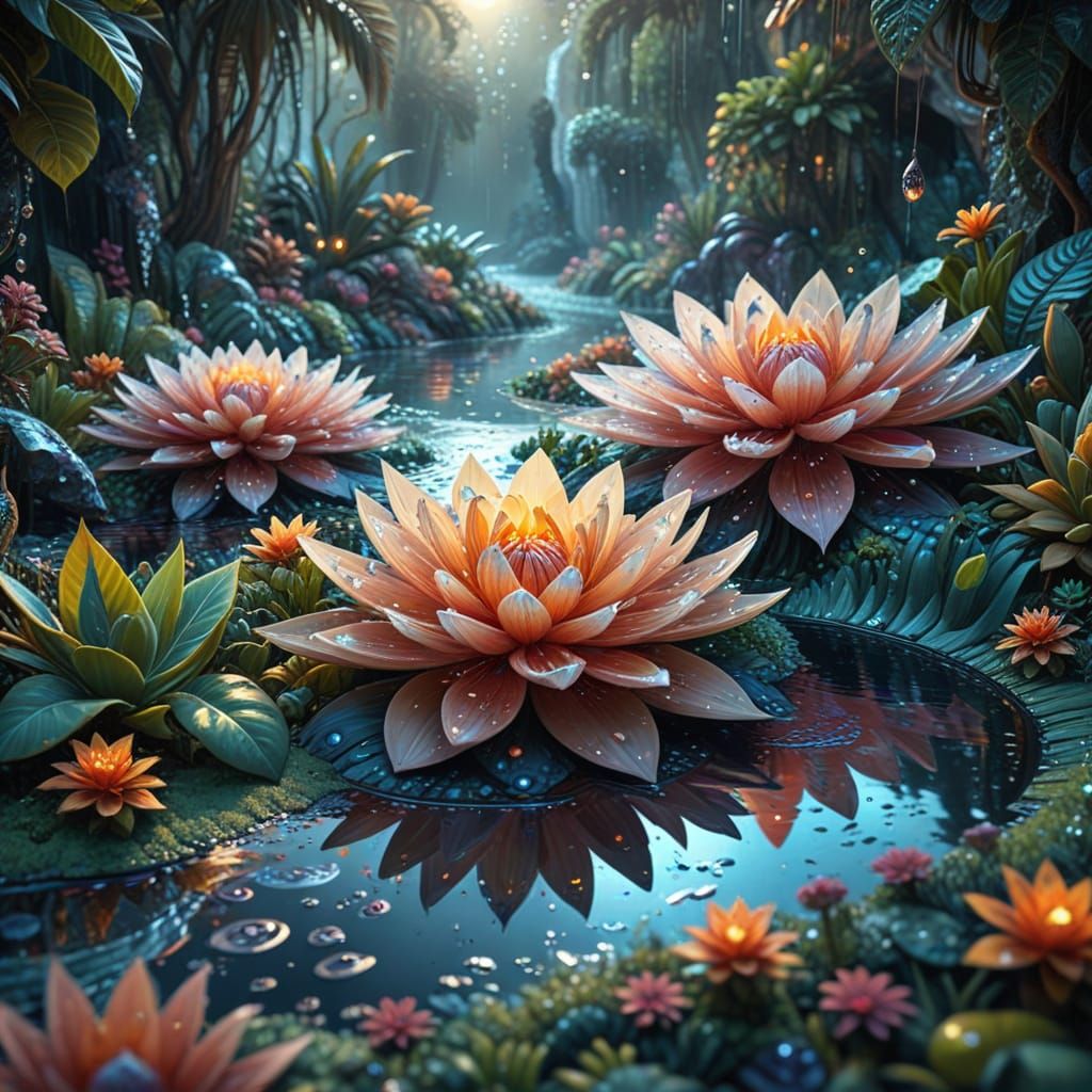Stunning Tropical Garden in Dreamy Fractal Style
