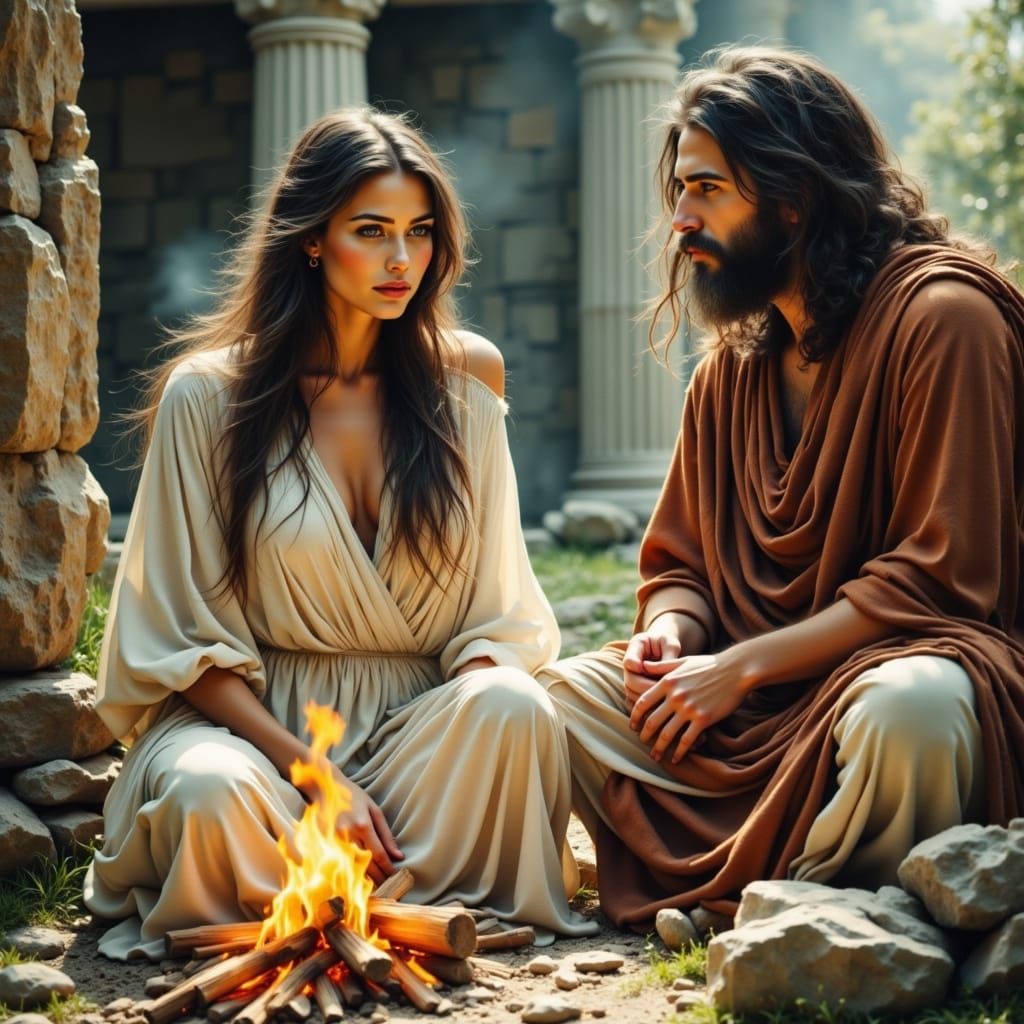 María Magdalena and Jesús de Nazaret Meeting  by @Red