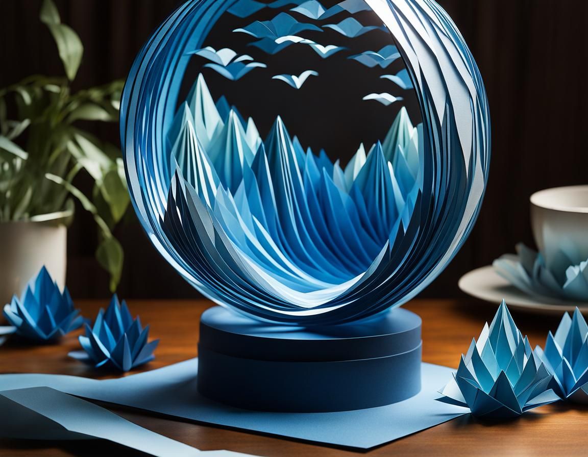 Folded Paper Waterfall Orb