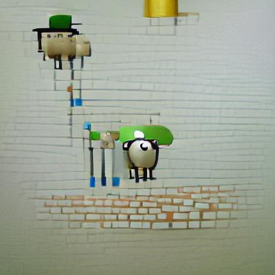 Sheep standing with pipe and fedora pixel art