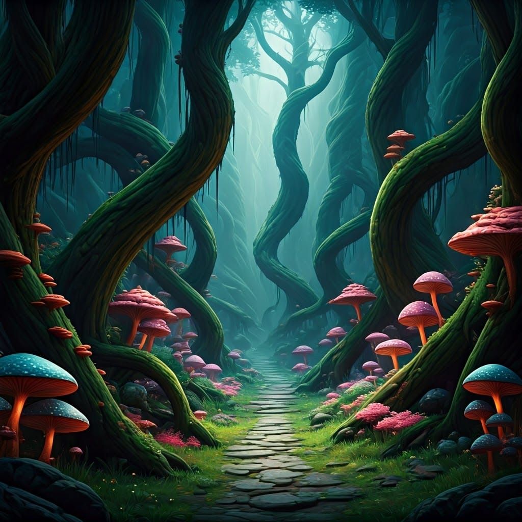 Mystical Forest Matte Painting in Unreal Engine 5