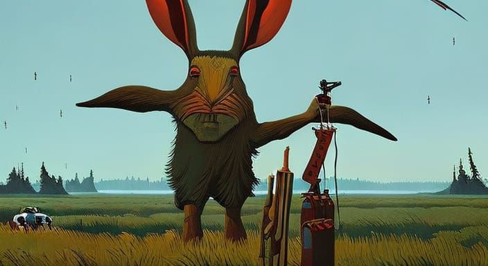 "Jack Rabbit" epic supernatural cosmic masterpiece by Gerald...