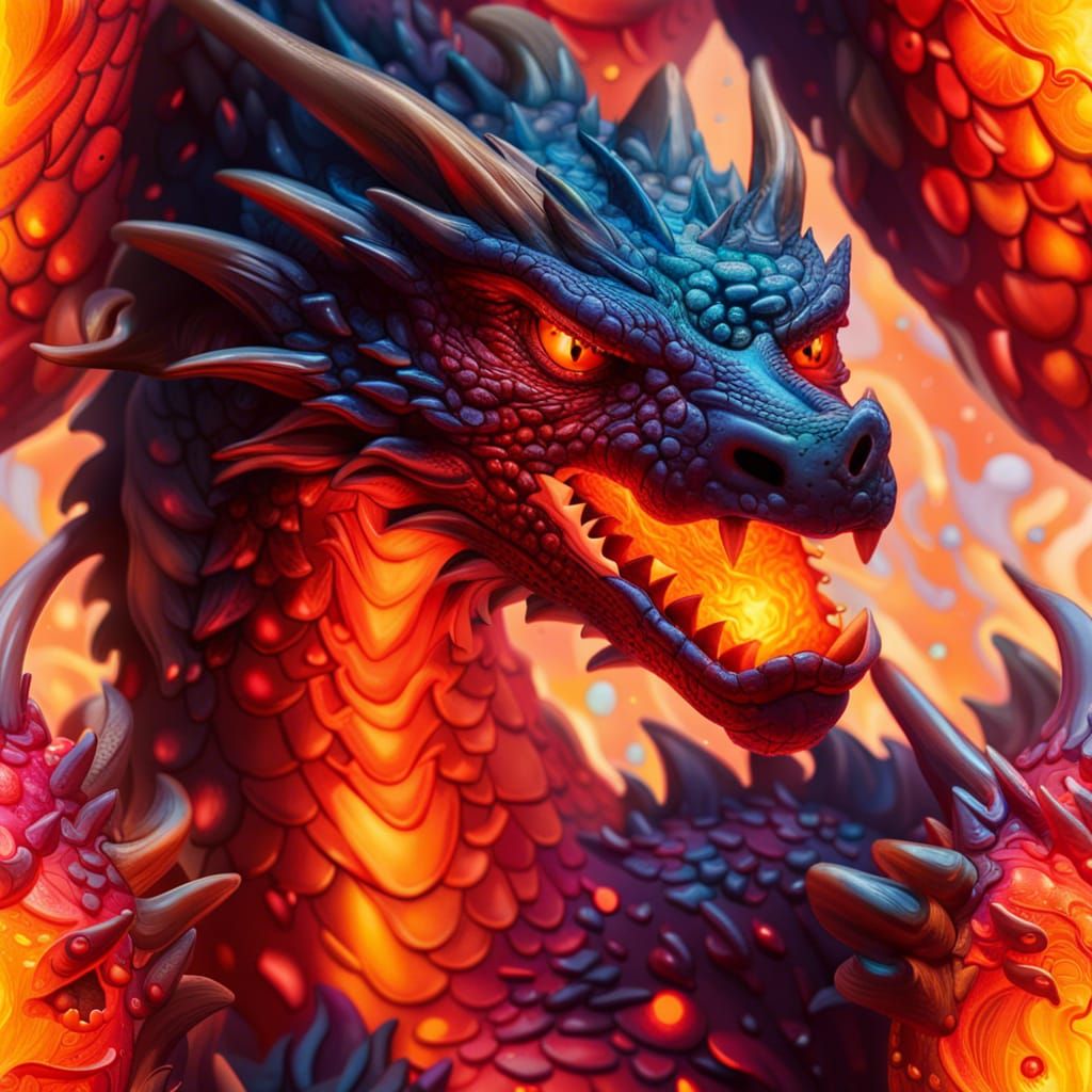 Fire dragon inside a lava lamp - AI Generated Artwork - NightCafe Creator