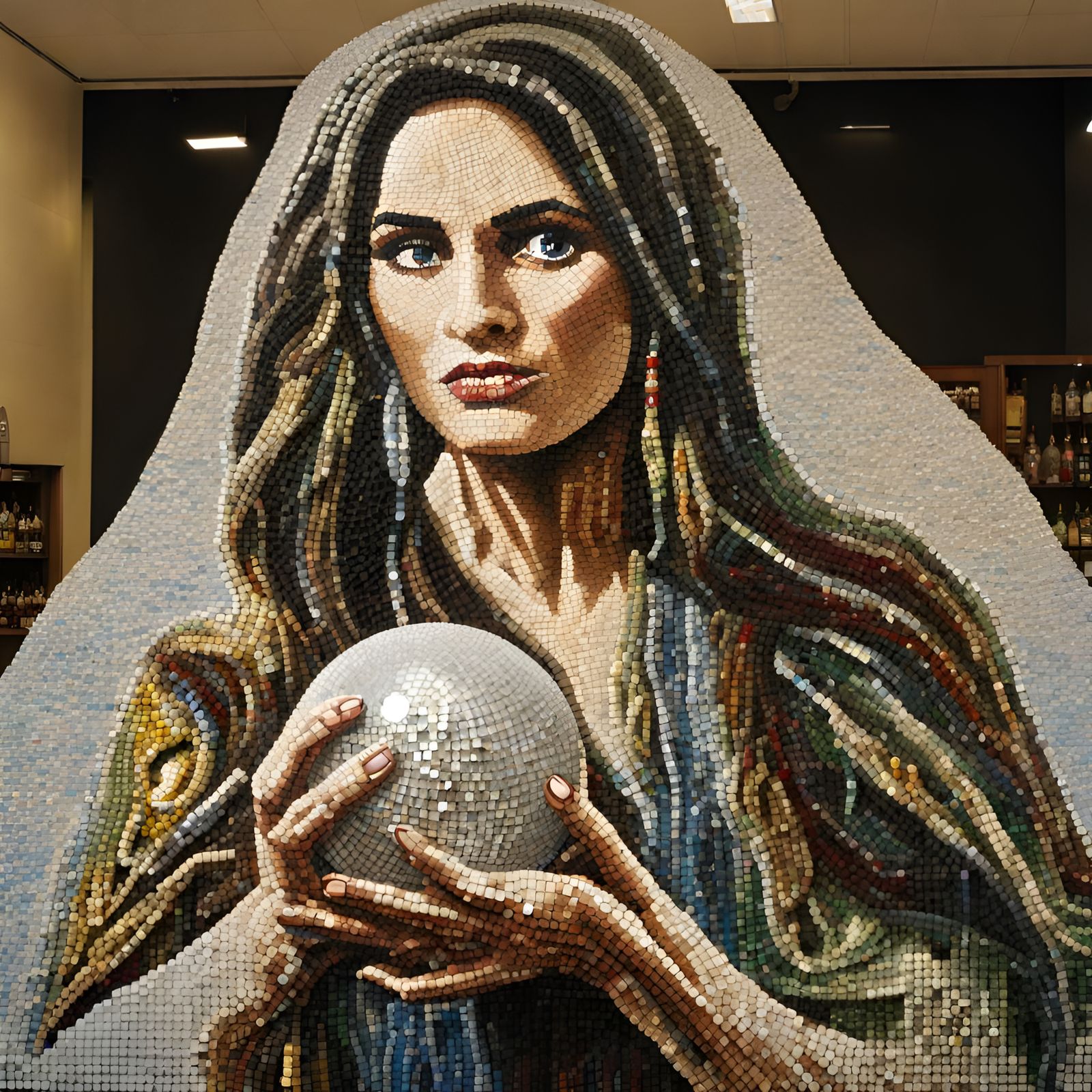 Gypsy woman mosaic