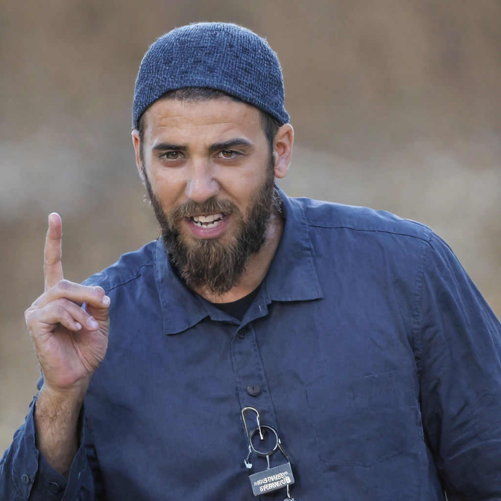 Young Israeli Woman Stands in Stunning Landscape with Israel...