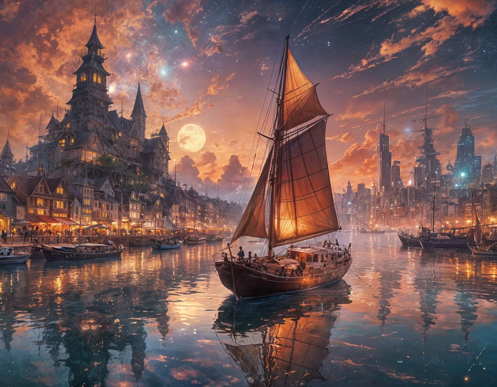 Night Harbor   by @1cheesepuff