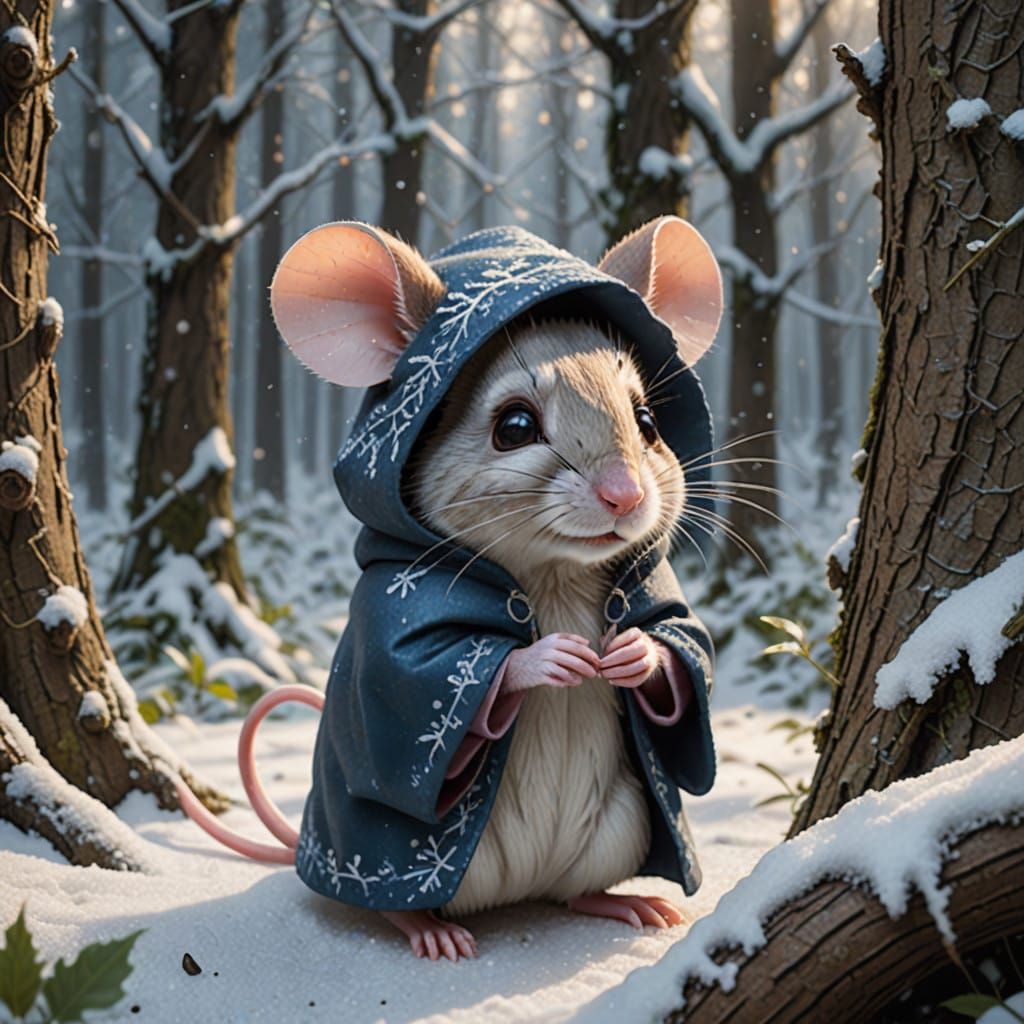 Mouse in the snow  by @undefined