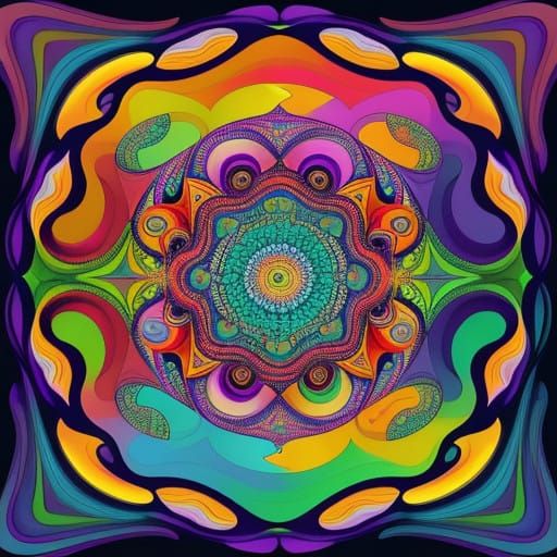 Psychedelic Kaleidoscope in Vibrant Colors