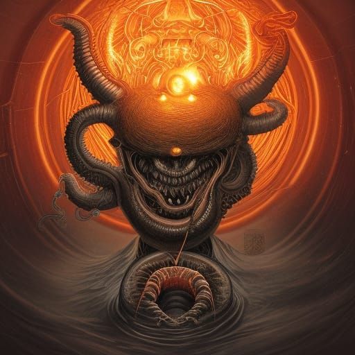 orange mythical interface demonic electricity from the popul...