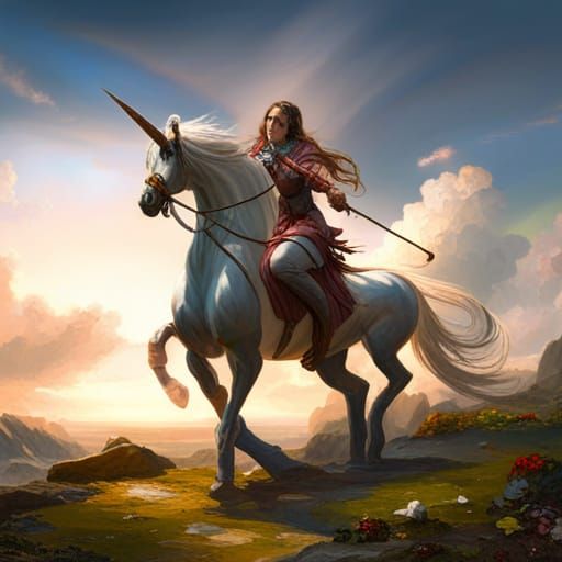 A unicorn as painted by Gustave Courbet ; 8k resolution conc...