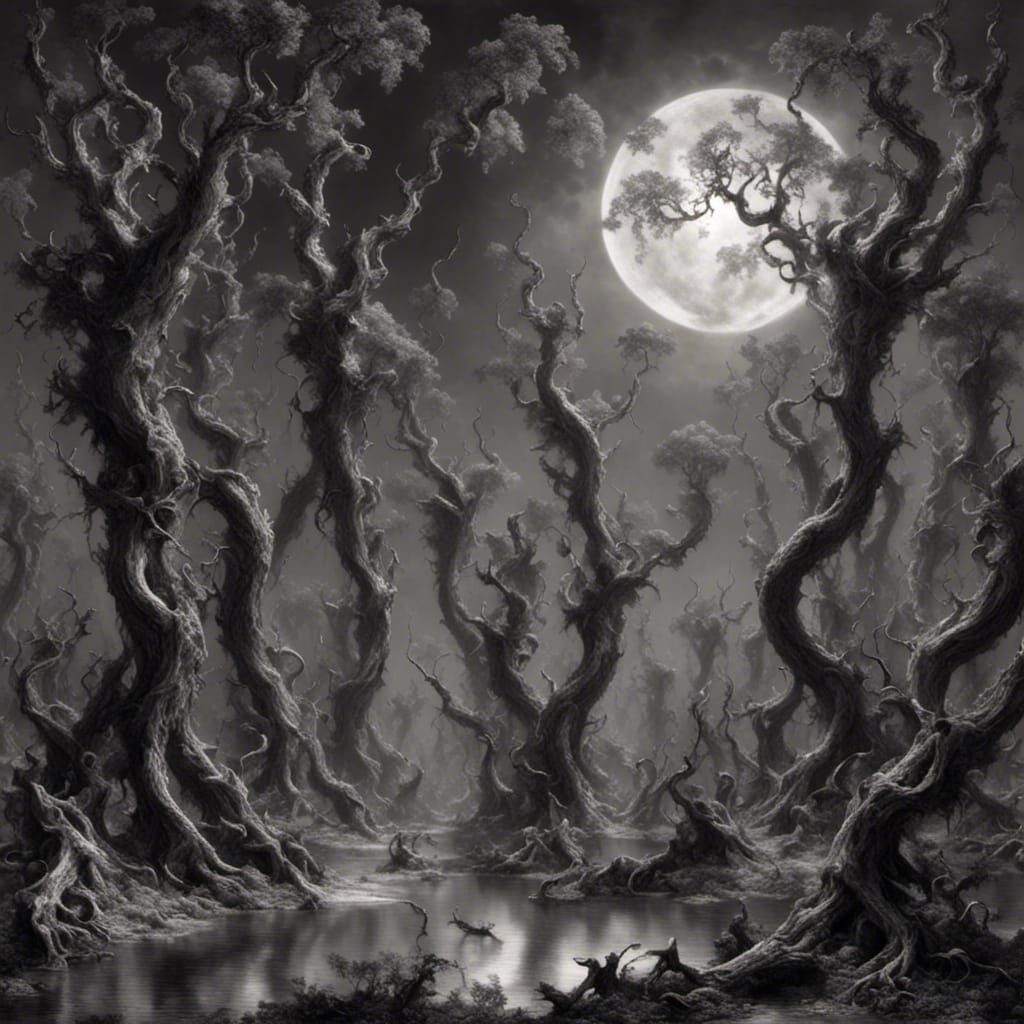 Haunting in the Moonlight - AI Generated Artwork - NightCafe Creator