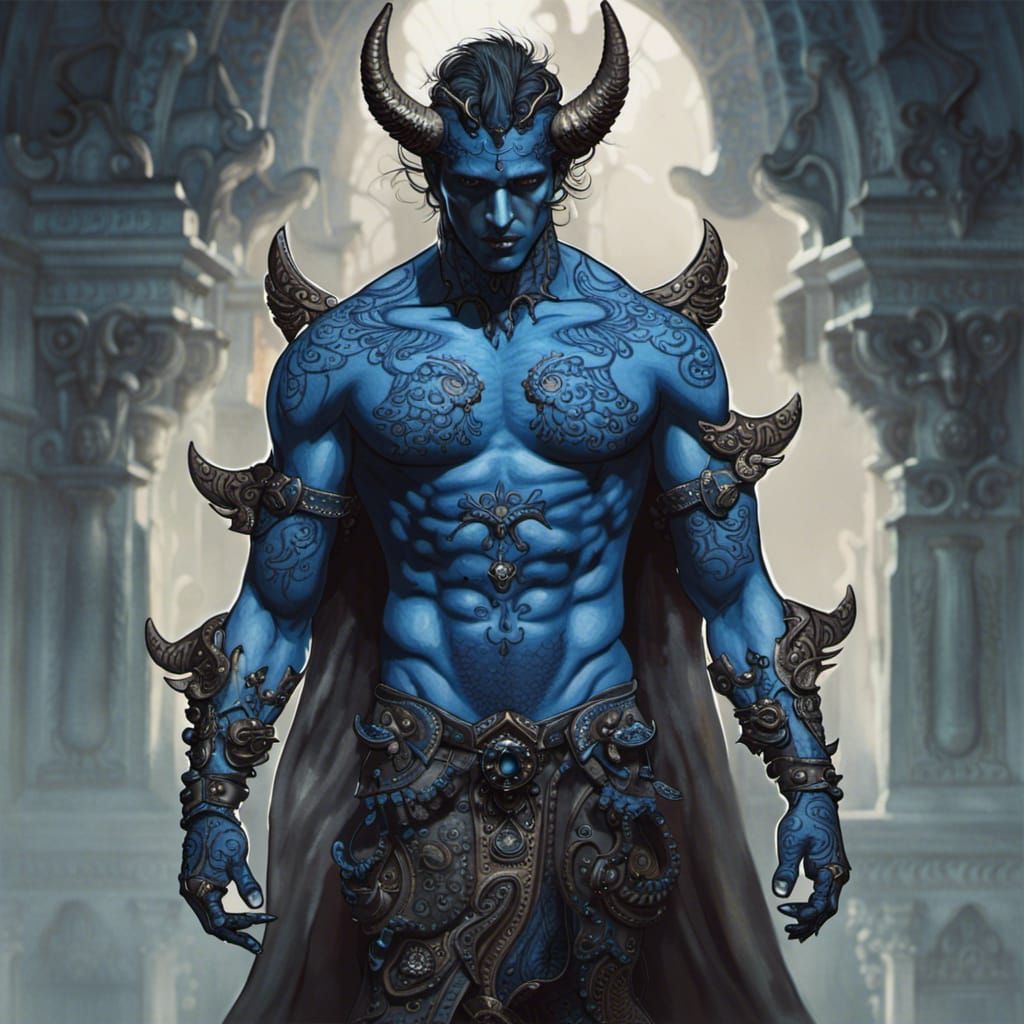 Blue devil - AI Generated Artwork - NightCafe Creator