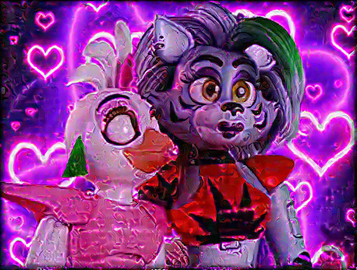 FNAF glamrock chica X roxanne wolf