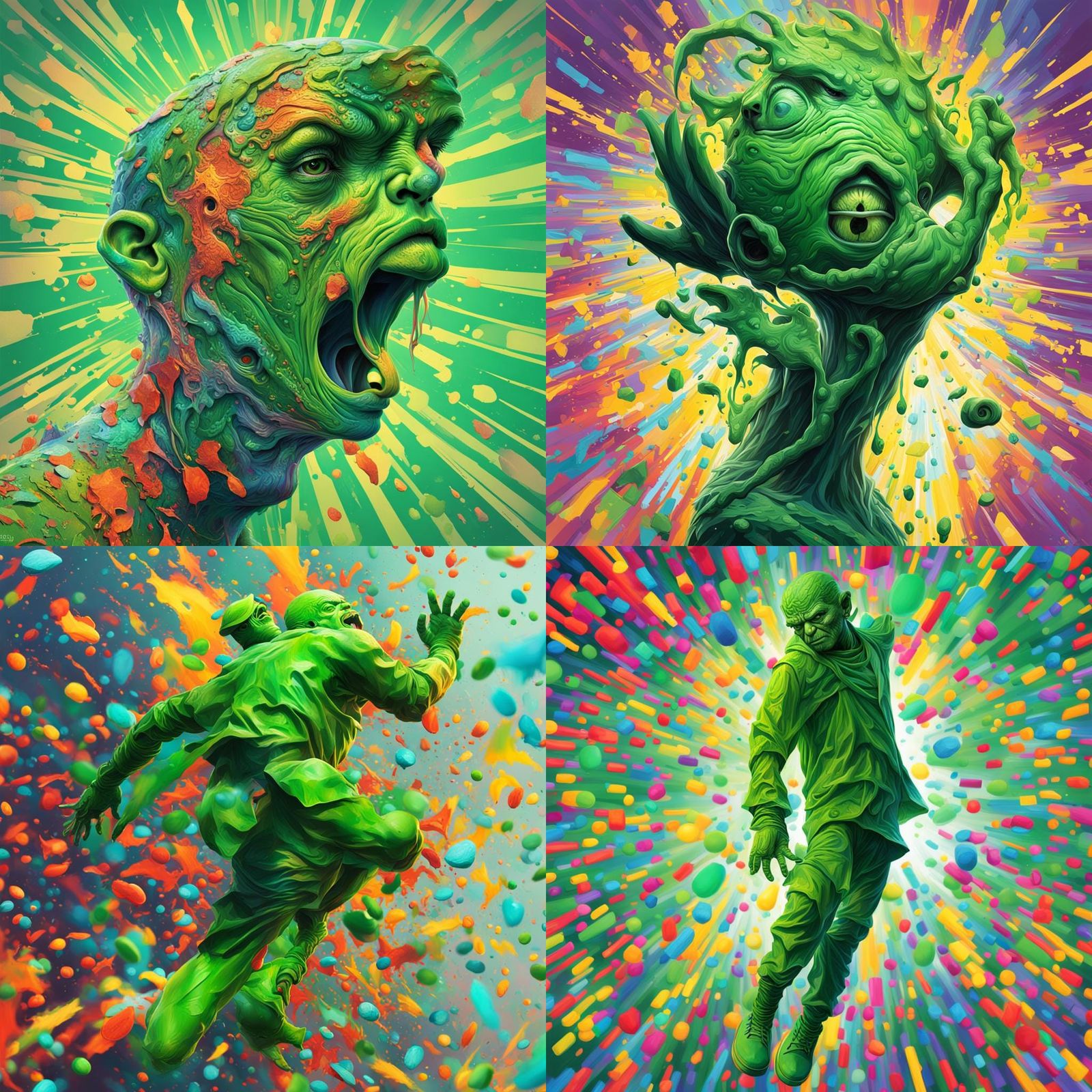 Green person