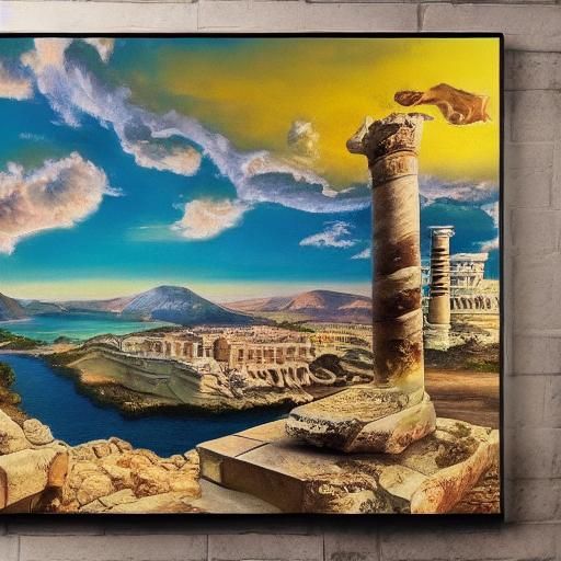 Aegean Coast: 3D Map in Surrealist Style