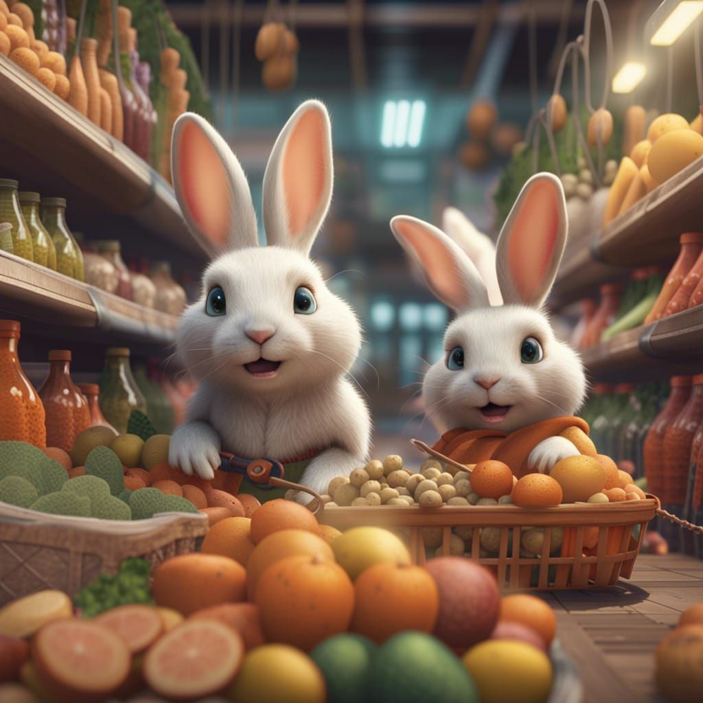 Bunnies Food Shopping  by @Wave
