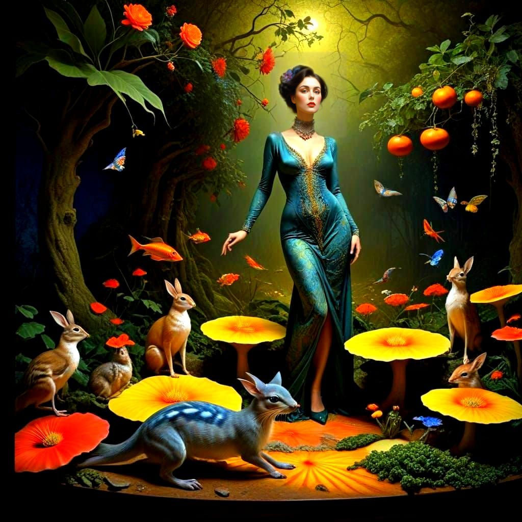 Surrealistic Beauty in Whimsical Surroundings