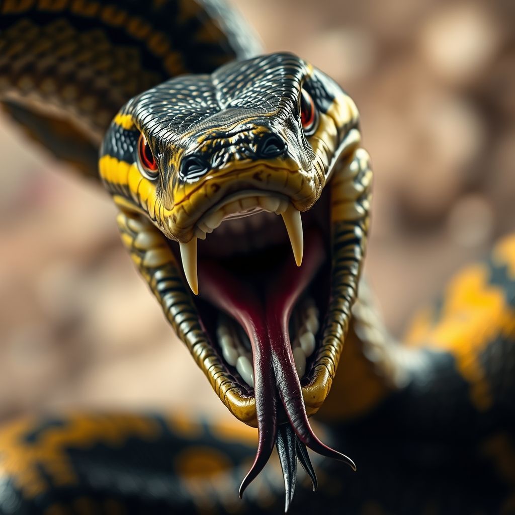 A massive anaconda's head