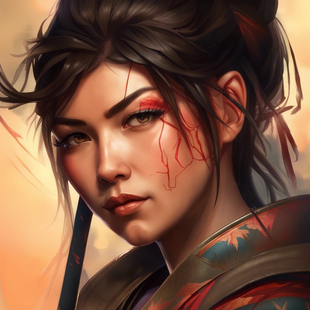 female samurai - AI Generated Artwork - NightCafe Creator