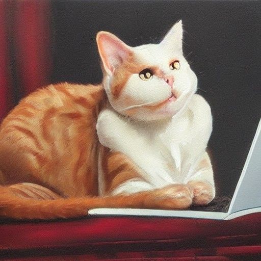 cat using a laptop