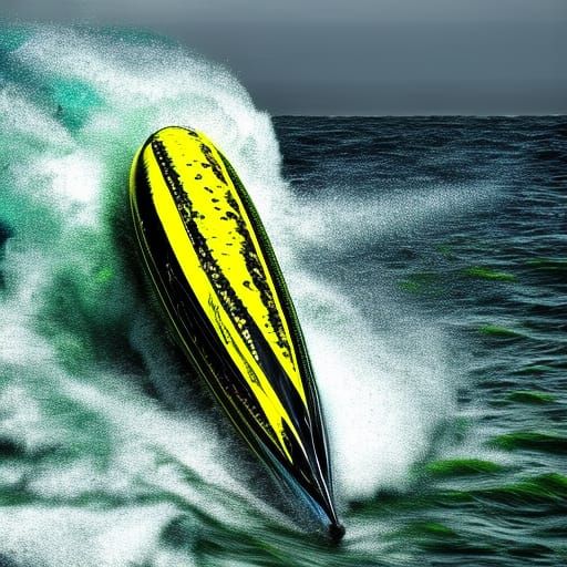 Capsized banana boat