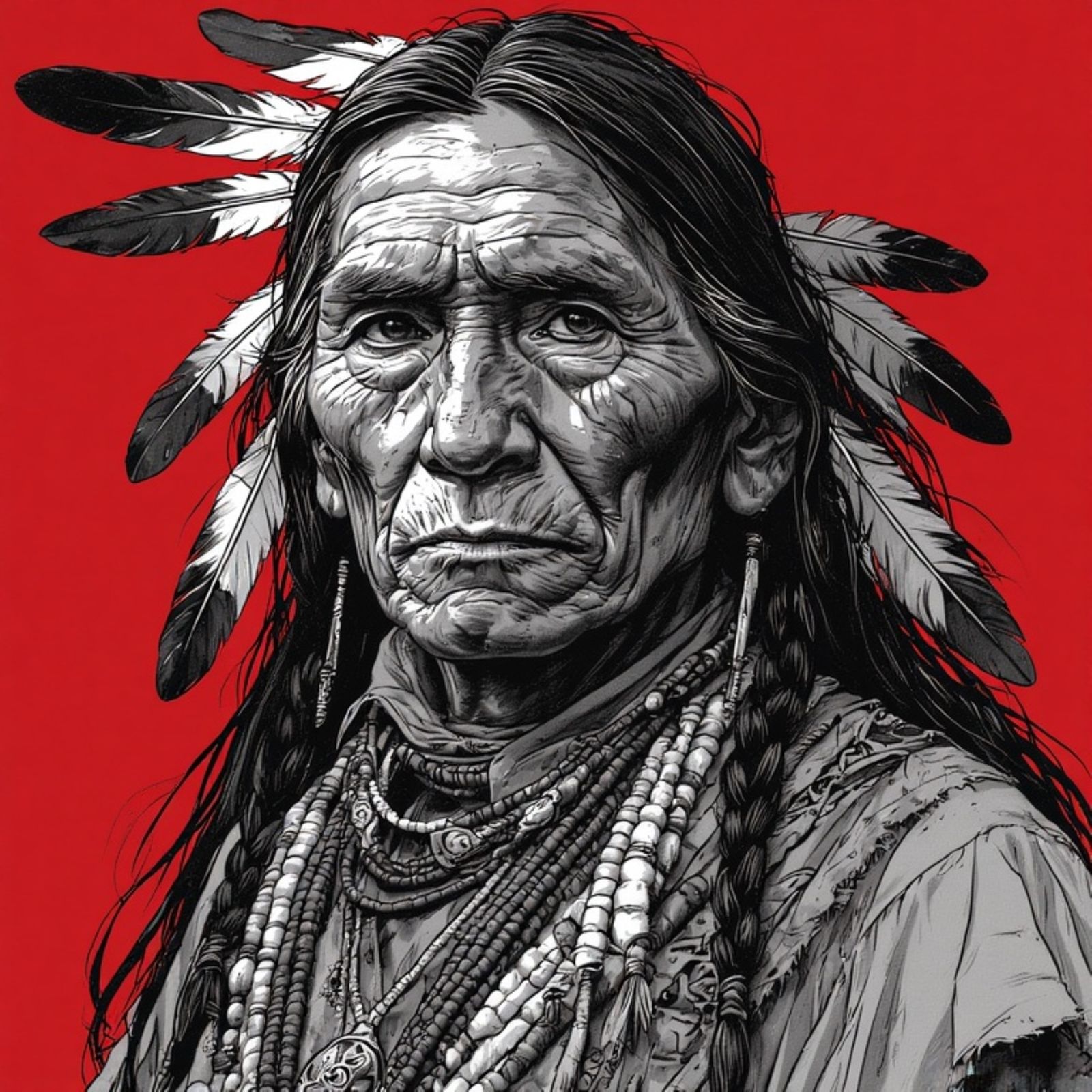 An elderly Native American chief