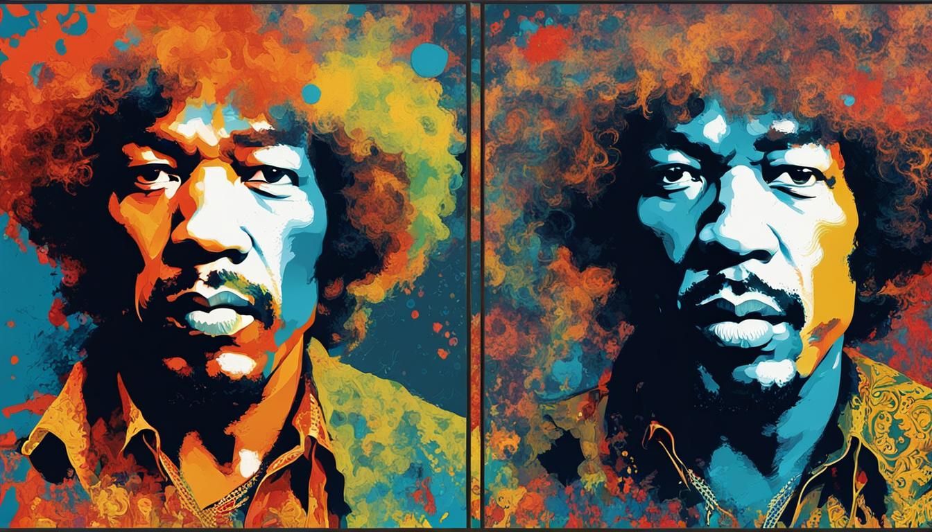 Jimi Hendrix Diptych - AI Generated Artwork - NightCafe Creator