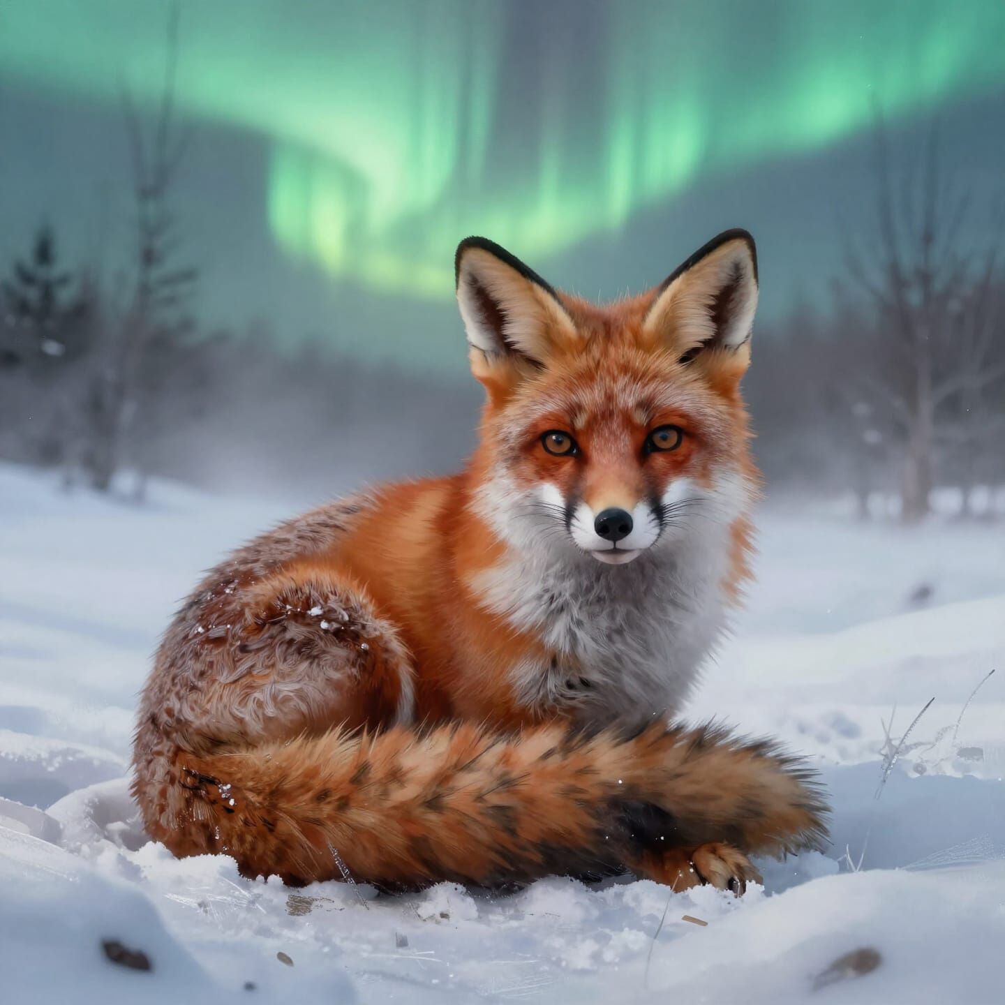 Curled Watcher Beneath Winter Lights (9 likes)  by @Jynx