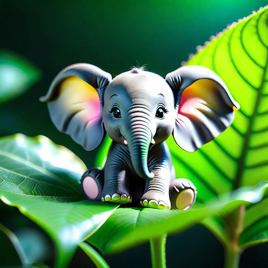 Tiny Baby Elephant - AI Generated Artwork - NightCafe Creator