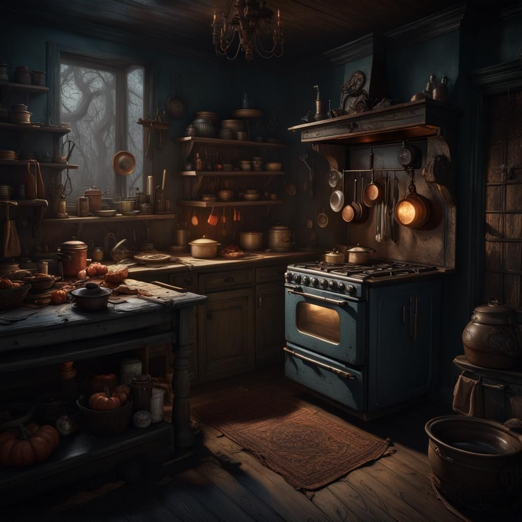 A spooky kitchen